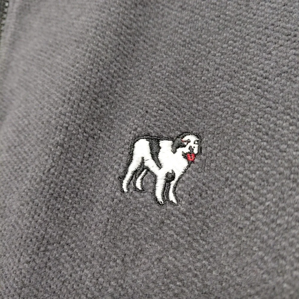 Vintage Big Dogs Full Zip Vest Oversize Mens Fits L XL 2XL Gray Knit Sweater 90s